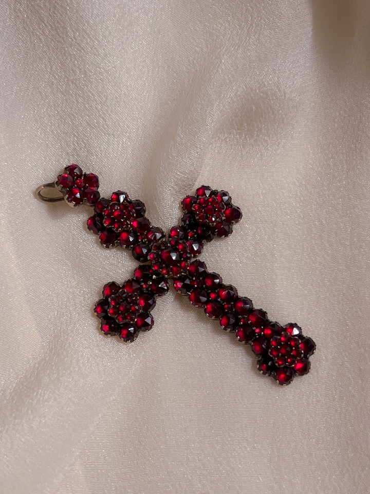 Bohemian Garnet Cross Circa 1880