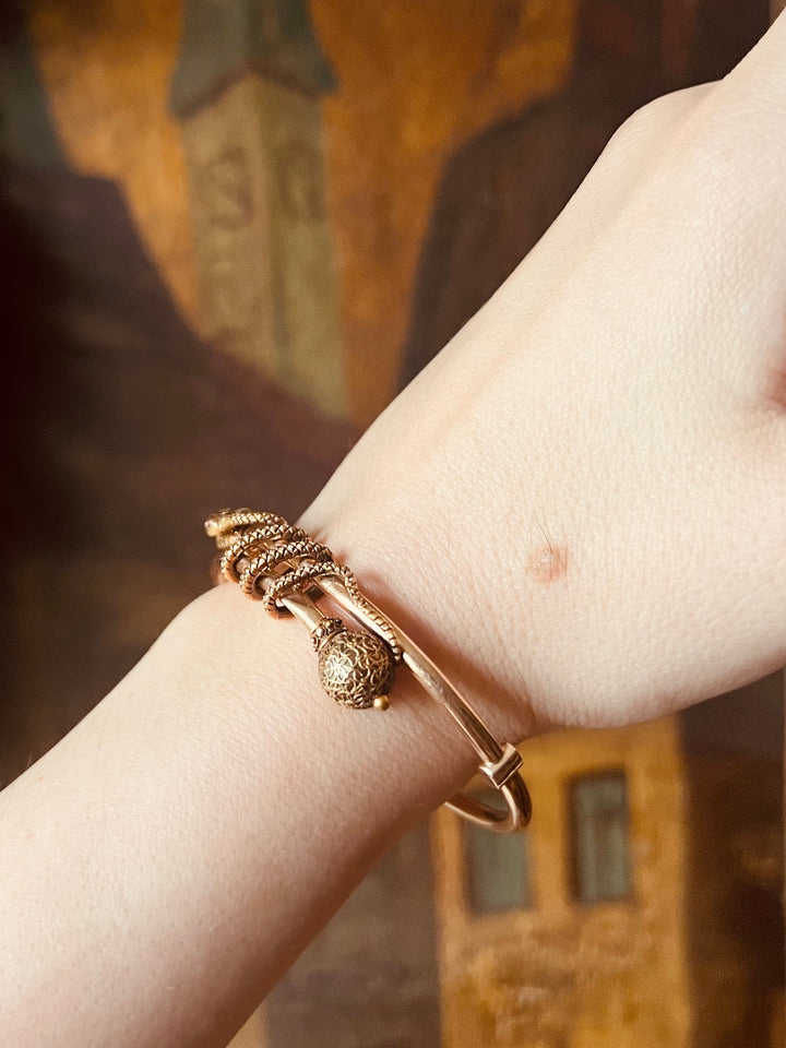 American Archaeological Revival “Bijoux à Cléopâtre” Snake Bangle C. 1870
