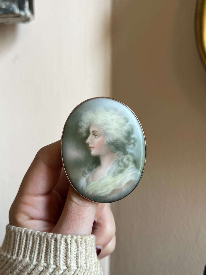 Porcelain Portrait of a Young Lady in Green