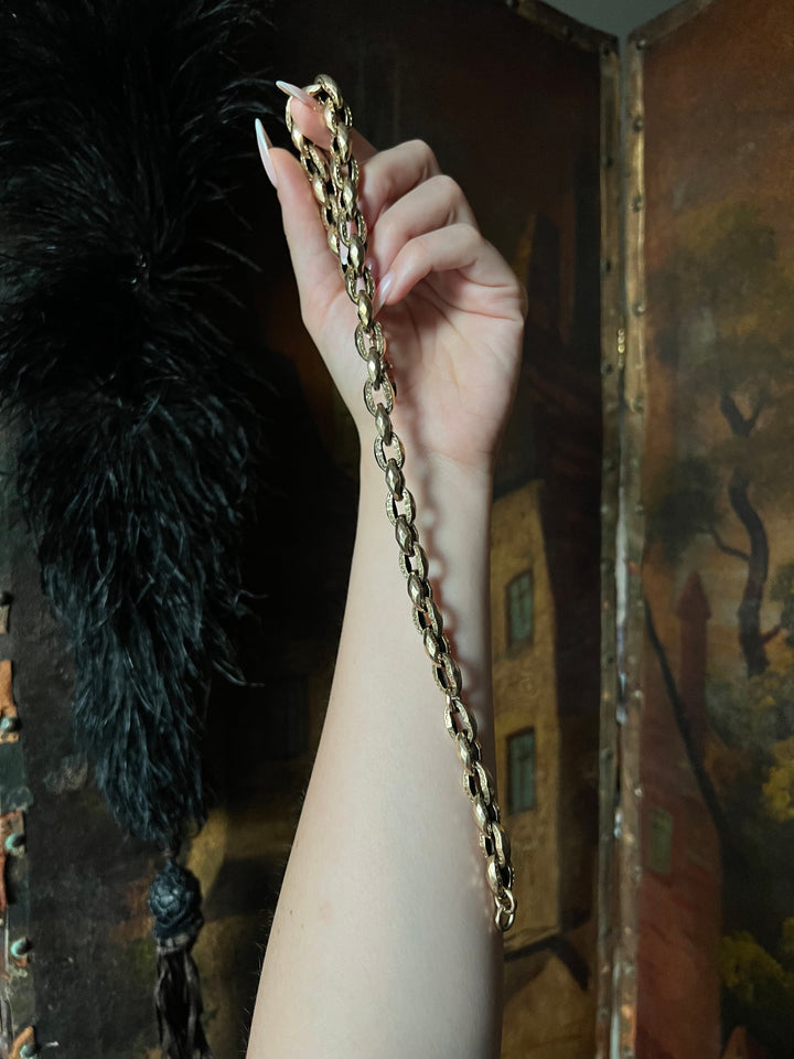 Archaeological Revival Faceted Link Chain C. 1870