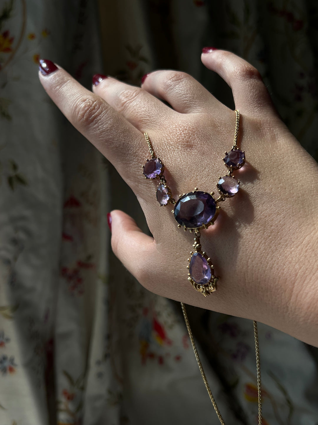 Amethyst Princess Necklace in 18ct Gold