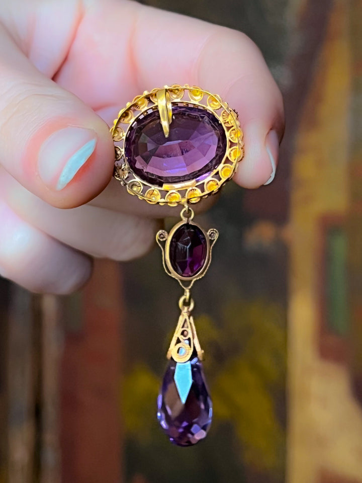 18ct French Amethyst Pendant C 1800