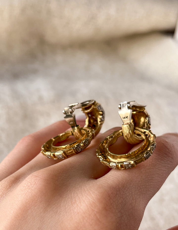 ~HOLD FOR N~Outstanding Vintage Door Knocker Hoop Earrings