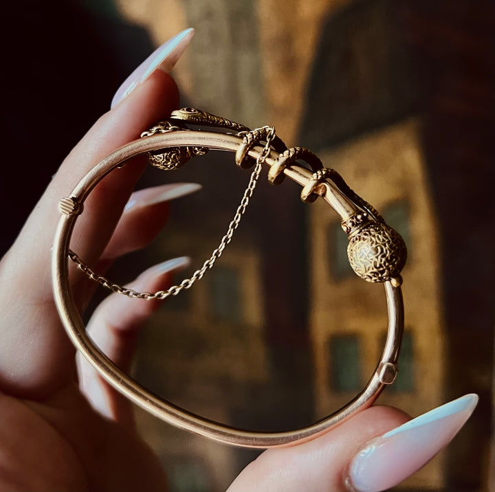 American Archaeological Revival “Bijoux à Cléopâtre” Snake Bangle C. 1870
