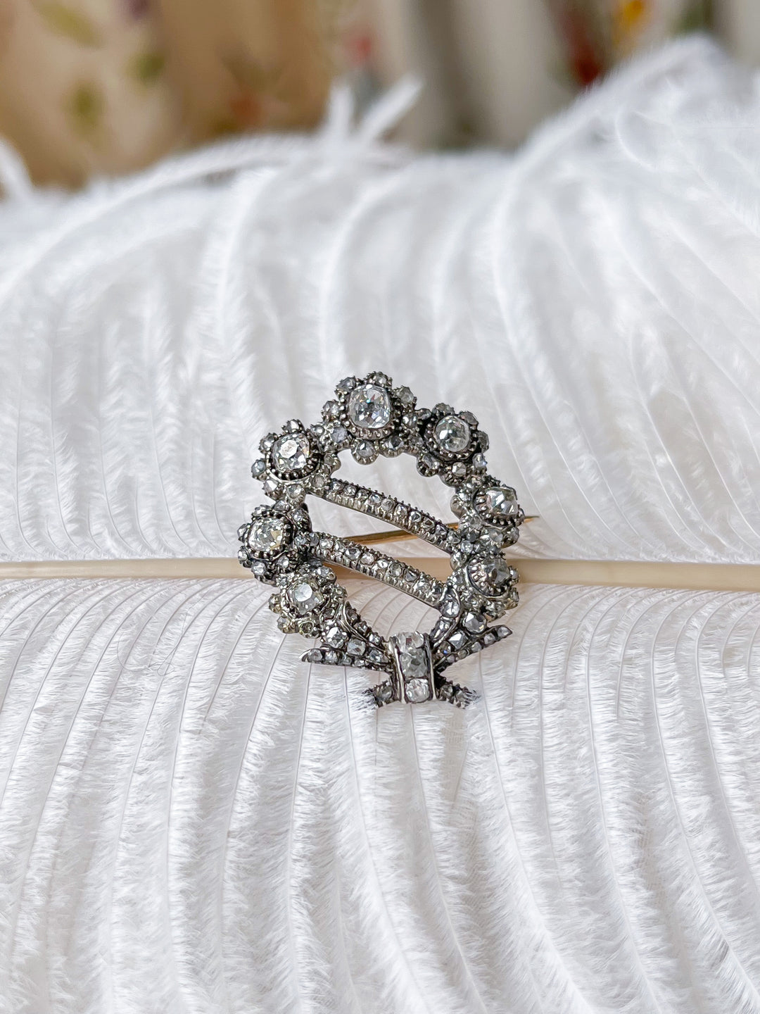 Prime Late 18th C Diamond Court Pageant Brooch