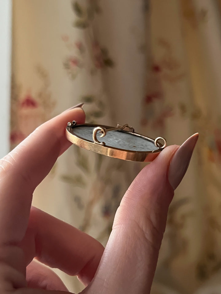 Porcelain Portrait of a Young Girl Wearing Pearls