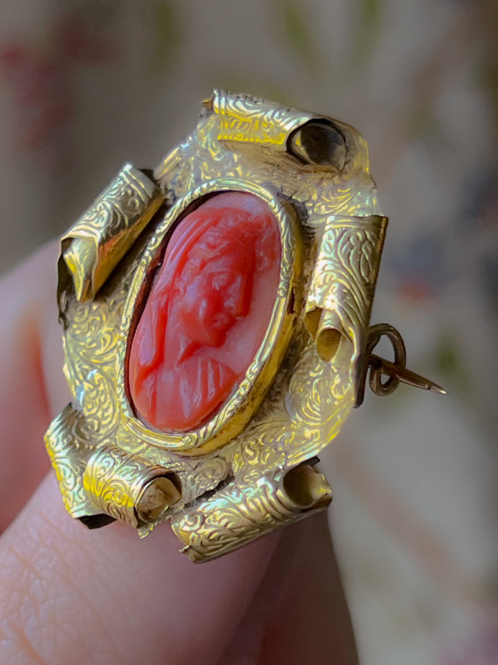 Rare Napoleonic Period French Coral Cameo