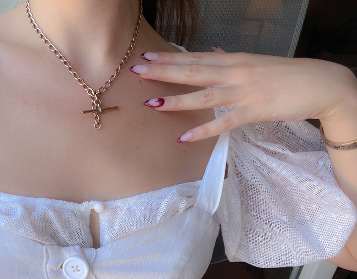 9ct Double Dog Clip Chain with T Bar