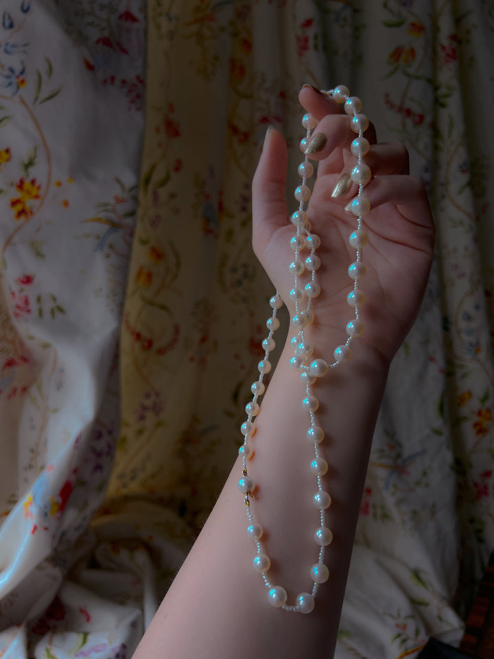 Vintage "Constellation" Pearl Necklace with Seed Pearl Spacing