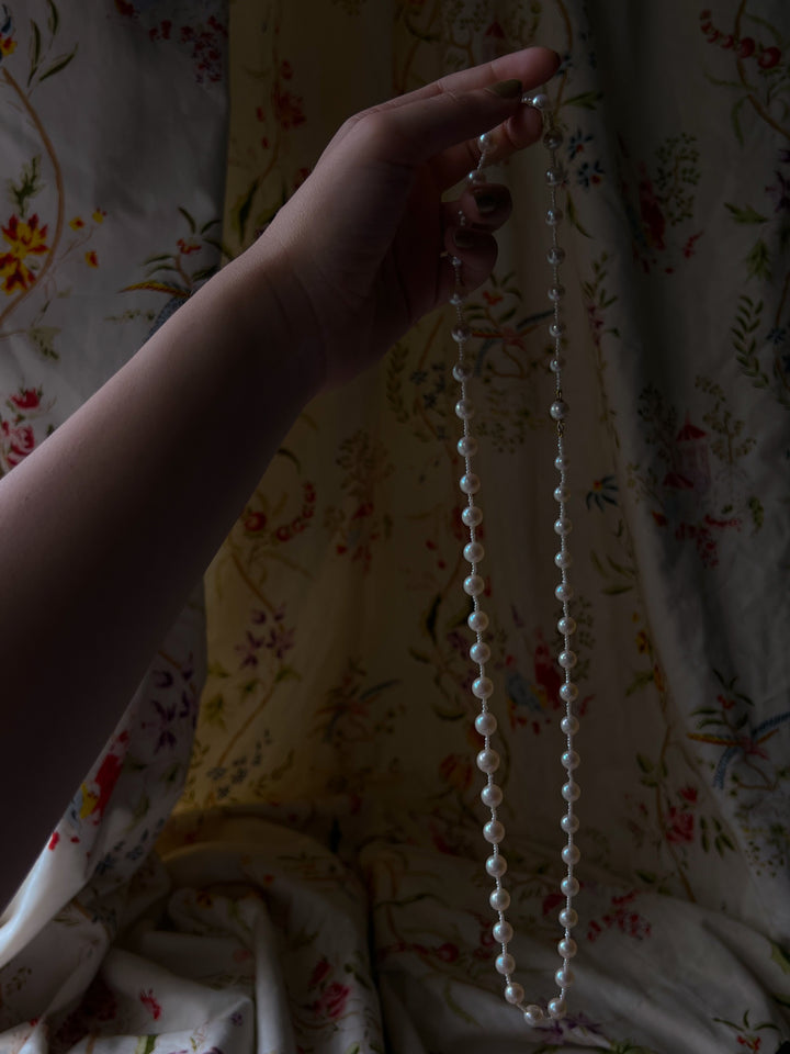 Vintage "Constellation" Pearl Necklace with Seed Pearl Spacing