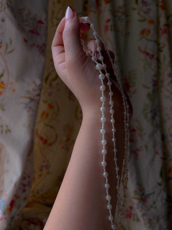 38” Pearl Long Guard Strand with Seed Pearl Spacing