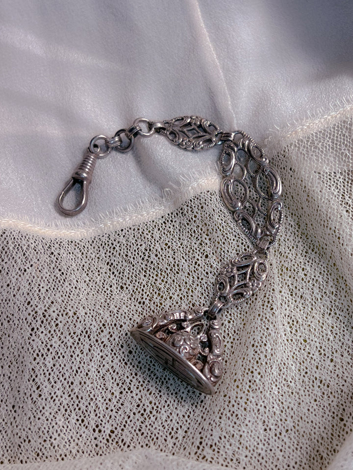 Sizable Sterling Extended Watch Fob C 1890