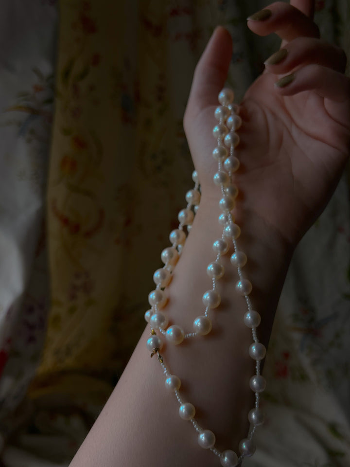 Vintage "Constellation" Pearl Necklace with Seed Pearl Spacing