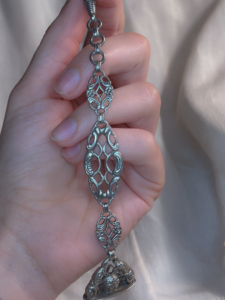 Sizable Sterling Extended Watch Fob C 1890