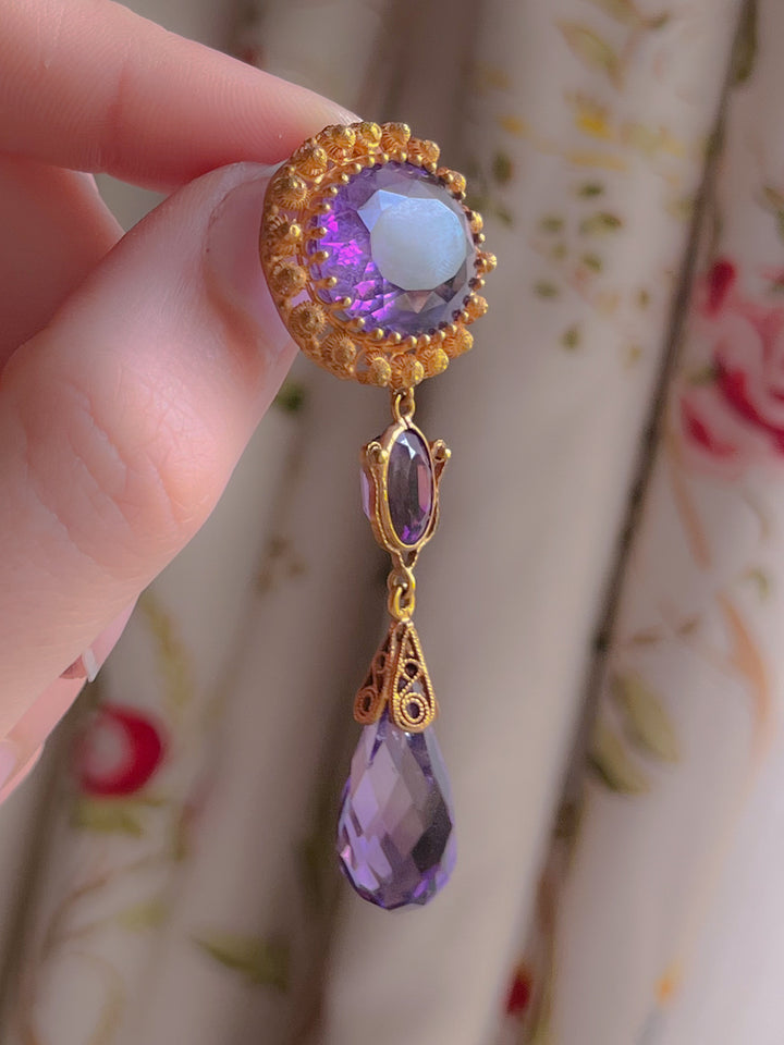 18ct French Amethyst Pendant C 1800