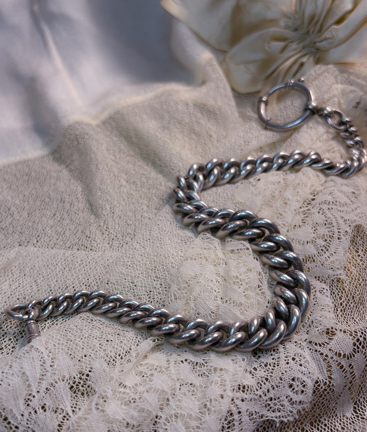 Victorian Sterling Graduated Cuban Chain