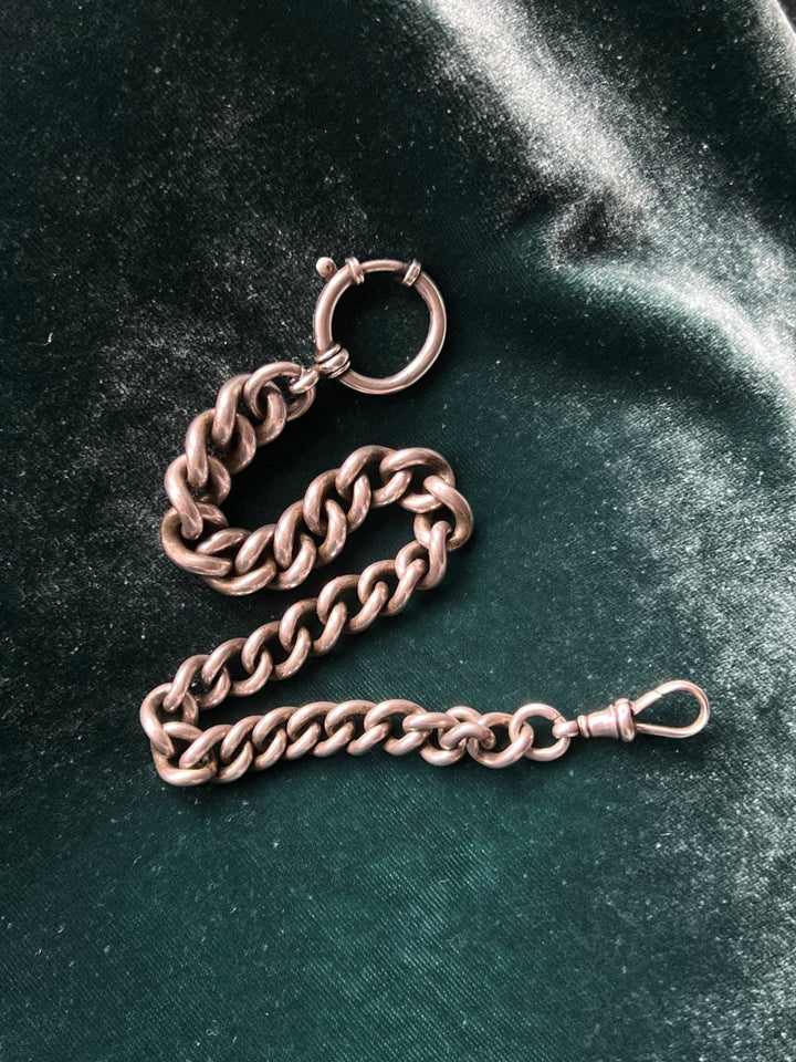 Rare Victorian Sterling Graduated Cuban Chain