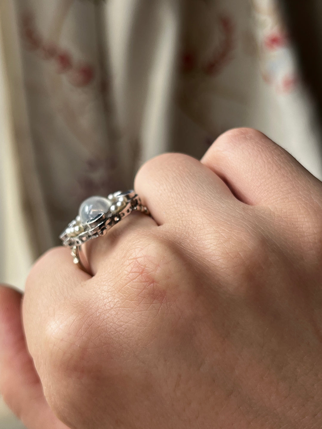 Moonstone and Sapphire Edwardian Conversion Ring