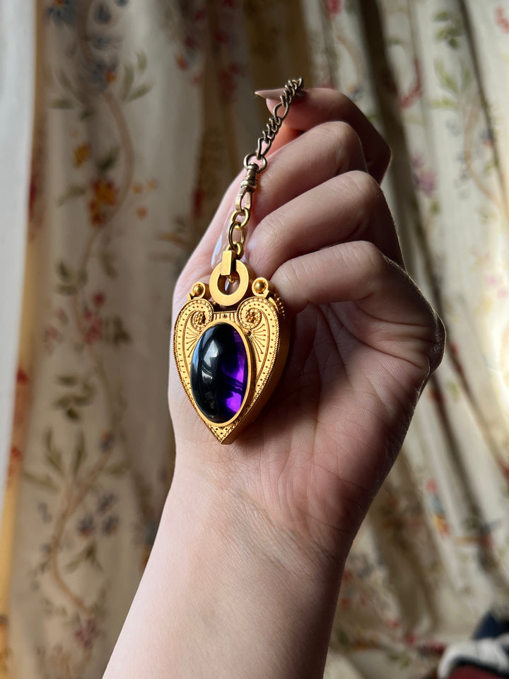 Outstanding Castellani-Esque 15ct Amethyst Heart Locket