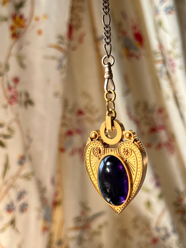 Outstanding Castellani-Esque 15ct Amethyst Heart Locket