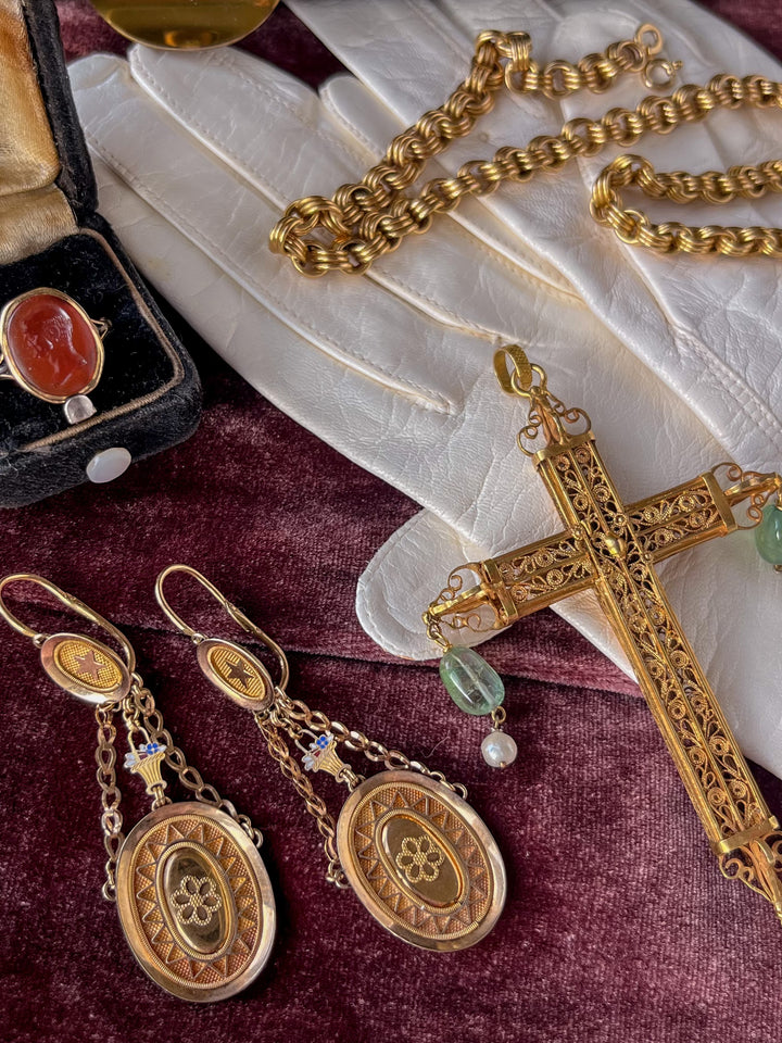 Outrageous Napoleonic 18ct Earrings Circa 1800