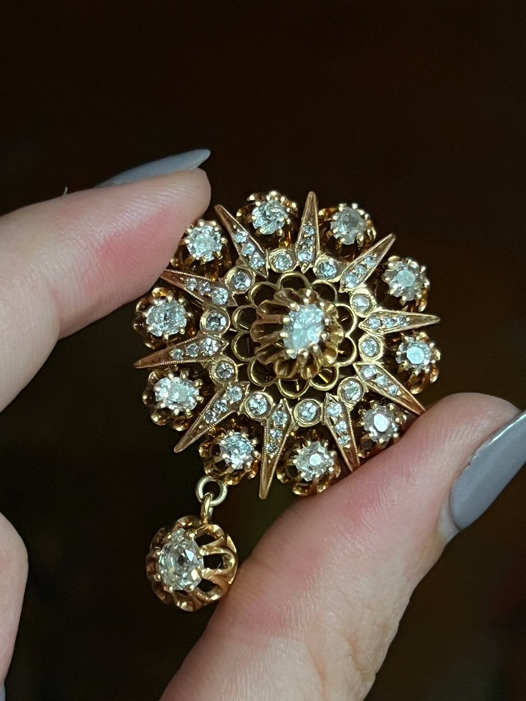 Diamond Bombe Brooch