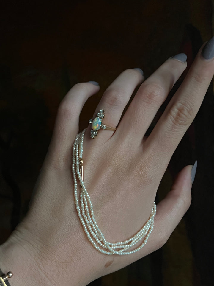 Superb Late 19th C Double Strand Seedpearl Collar Necklace