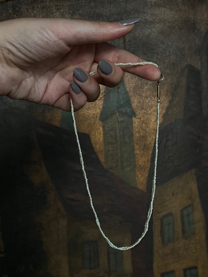 Superb Late 19th C Double Strand Seedpearl Collar Necklace