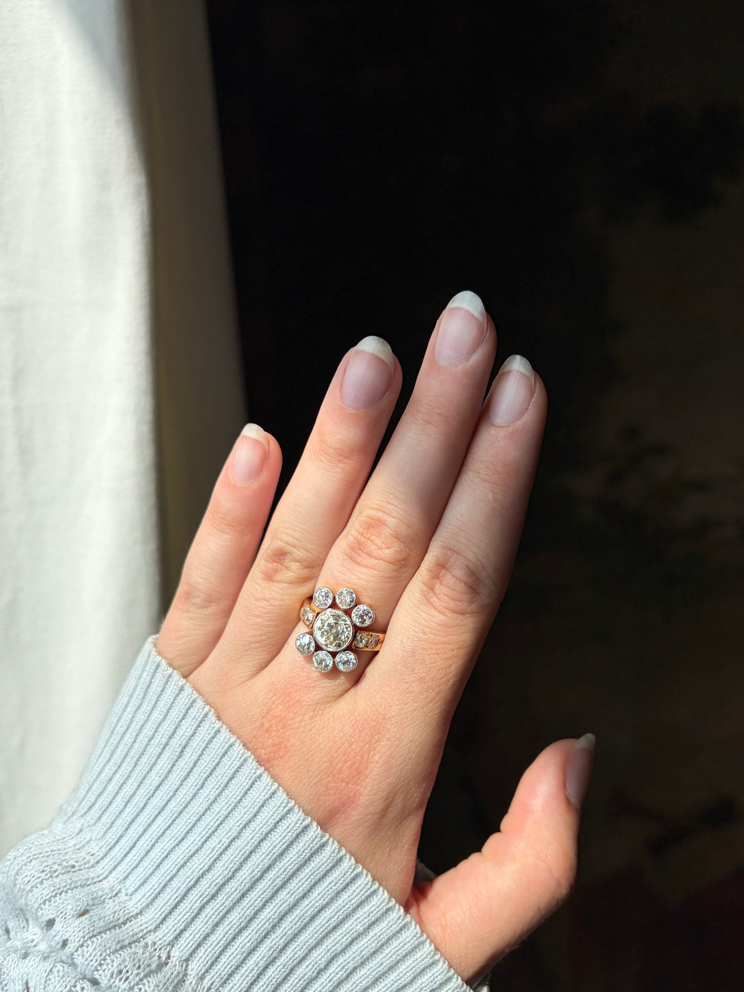 French Belle Époque Diamond Cluster Ring | 4.88ctw | 2.24ct OEC Centre | 18ct & Platinum