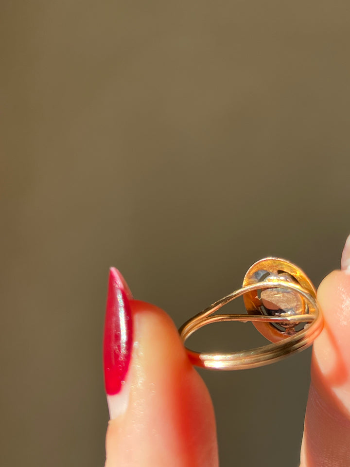 Outstanding Edwardian Moonstone and White Enamel Conversion Ring