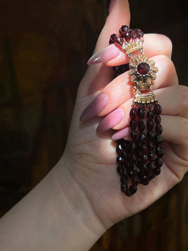 14ct Garnet Bracelet of 4 Strands circa 1860