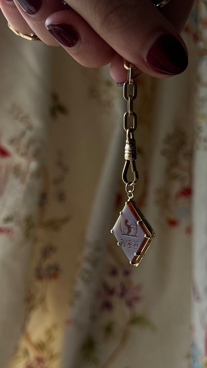 Victorian Sardonyx Shield Seal in 14ct
