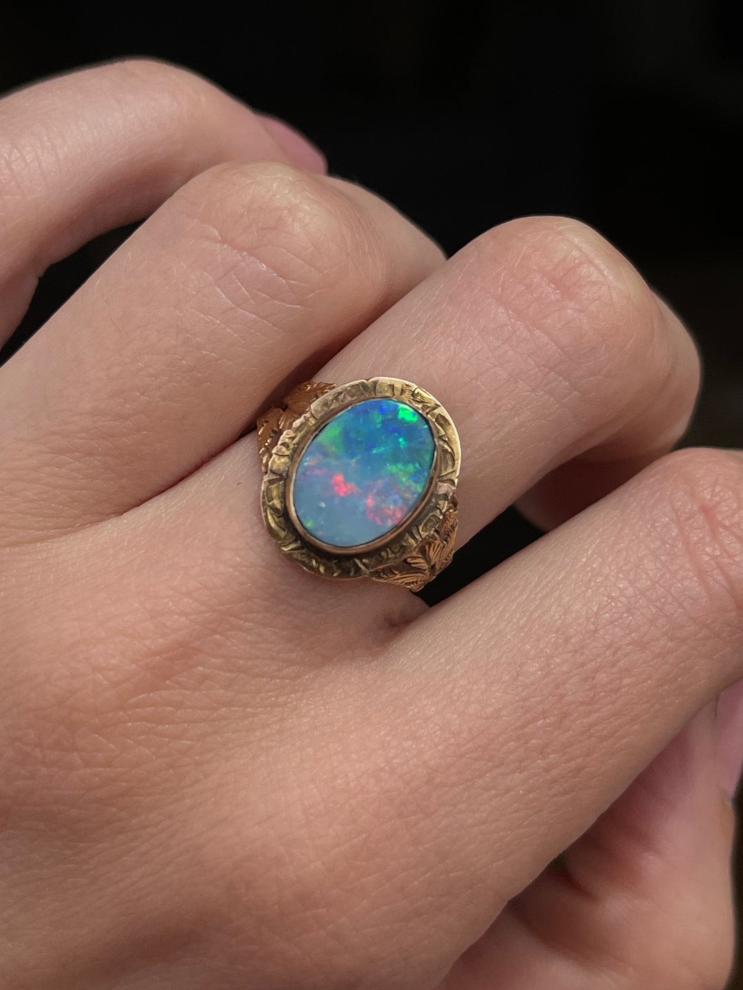 Remarkable Boulder Opal Conversion Ring | 14ct & 10ct Yellow Gold | Antique Setting