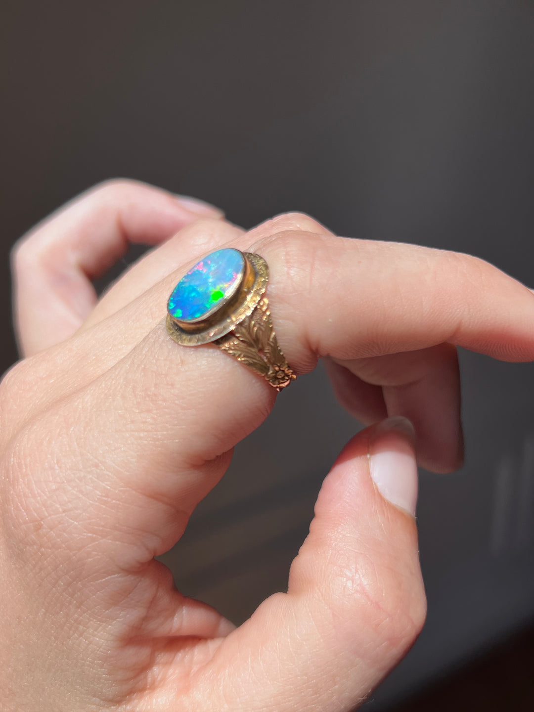 Remarkable Boulder Opal Conversion Ring | 14ct & 10ct Yellow Gold | Antique Setting