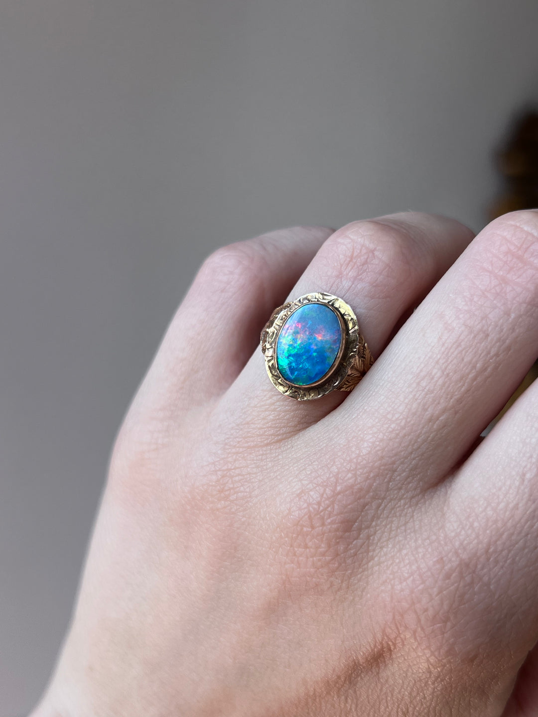 Remarkable Boulder Opal Conversion Ring | 14ct & 10ct Yellow Gold | Antique Setting