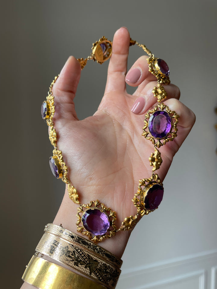 Swedish Amethyst Rivière | 62.79ctw | 18ct Gold | Fully Hallmarked | c.1830s