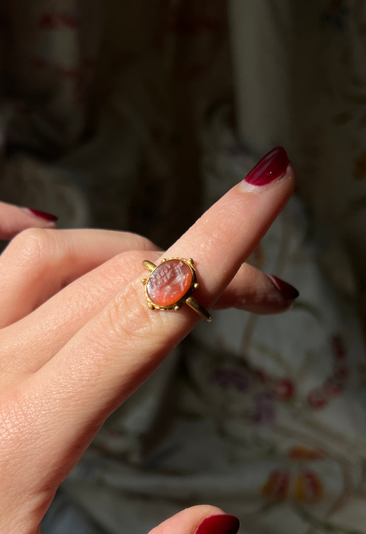 Extremely Rare 22ct Ancient Roman Carnelian Intaglio Ring