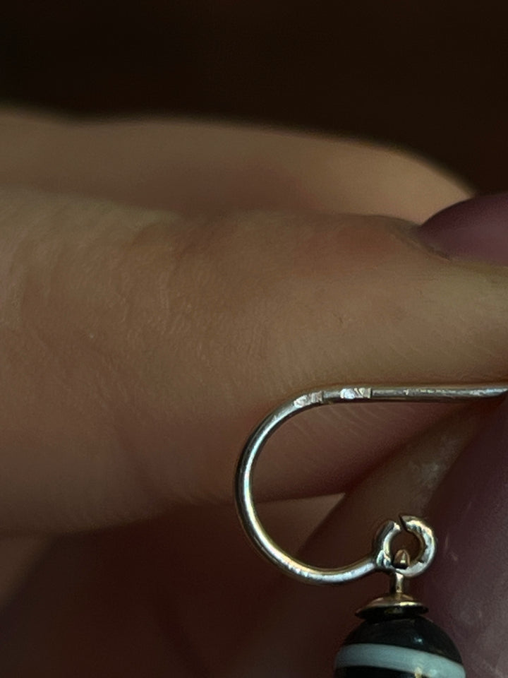 Wonderful Archaeological Revival Agate Earrings