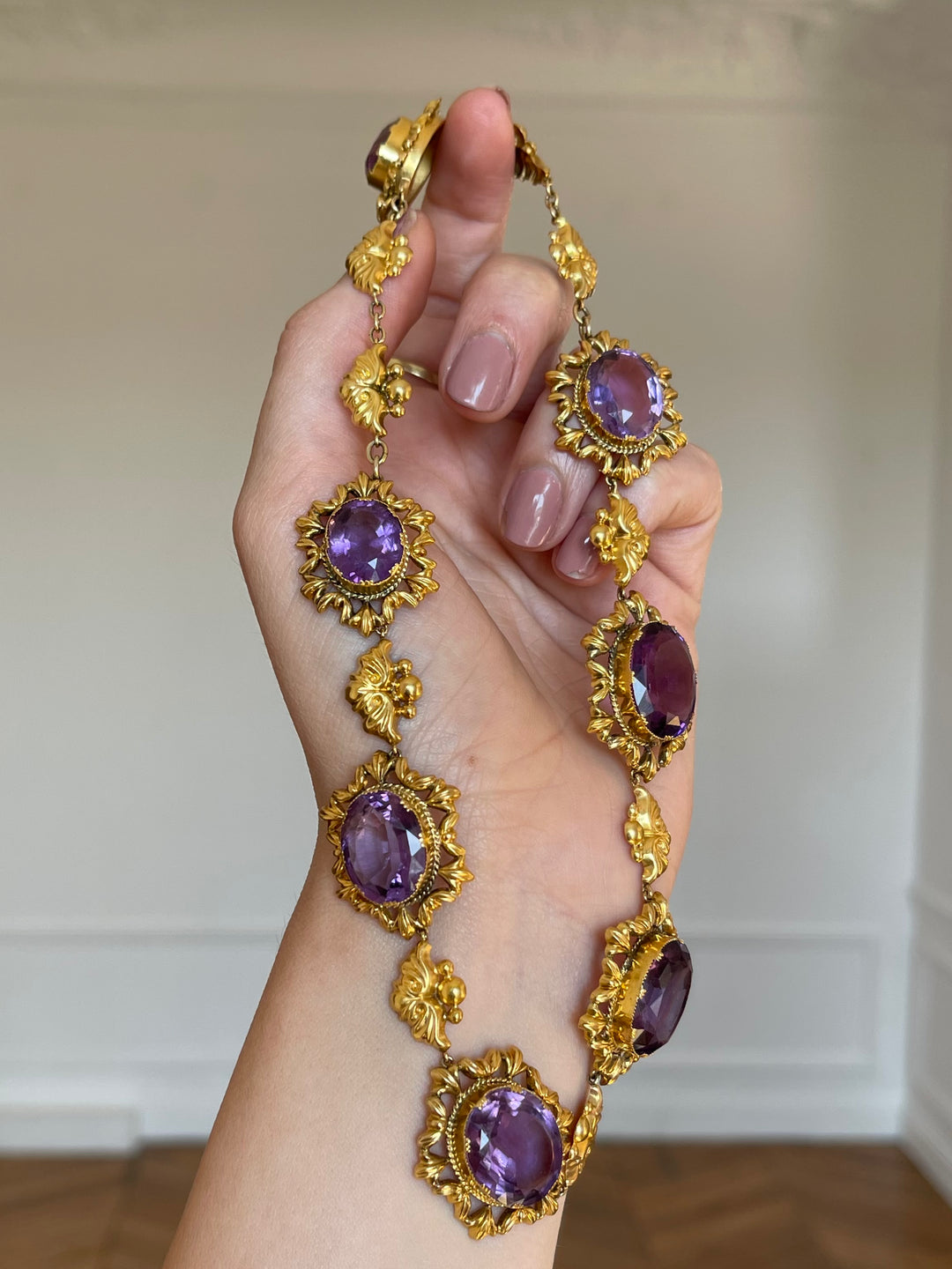 Swedish Amethyst Rivière | 62.79ctw | 18ct Gold | Fully Hallmarked | c.1830s