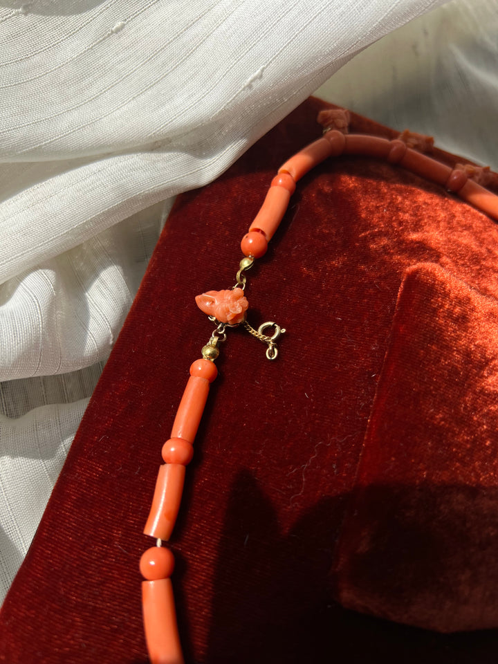 19th Century Sicilian Coral Necklace of Persephone and the Maenads