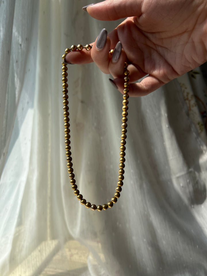 An Outstanding 19th Century 10ct Golden Bead Necklace