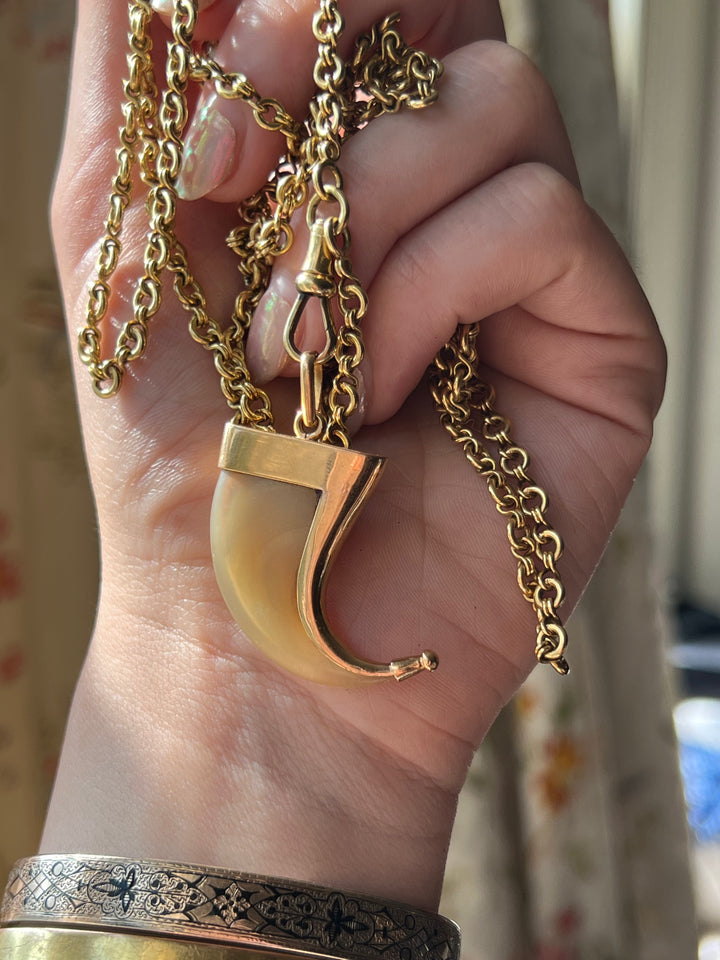 A Stunning Victorian Claw Pendant in 14ct