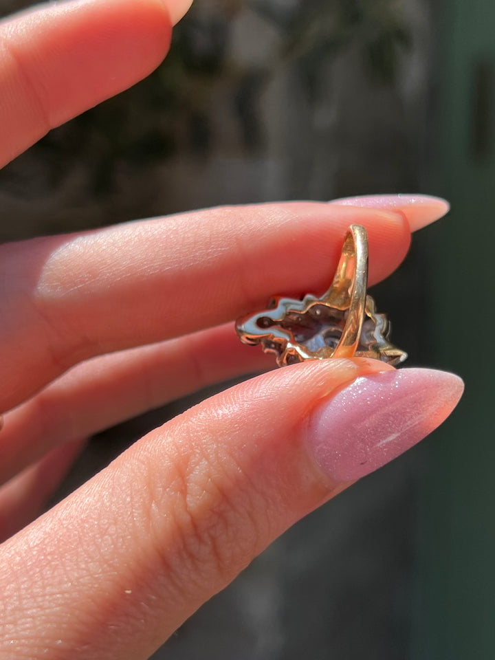 Vintage 1940’s Retro “Plume” Cluster Ring