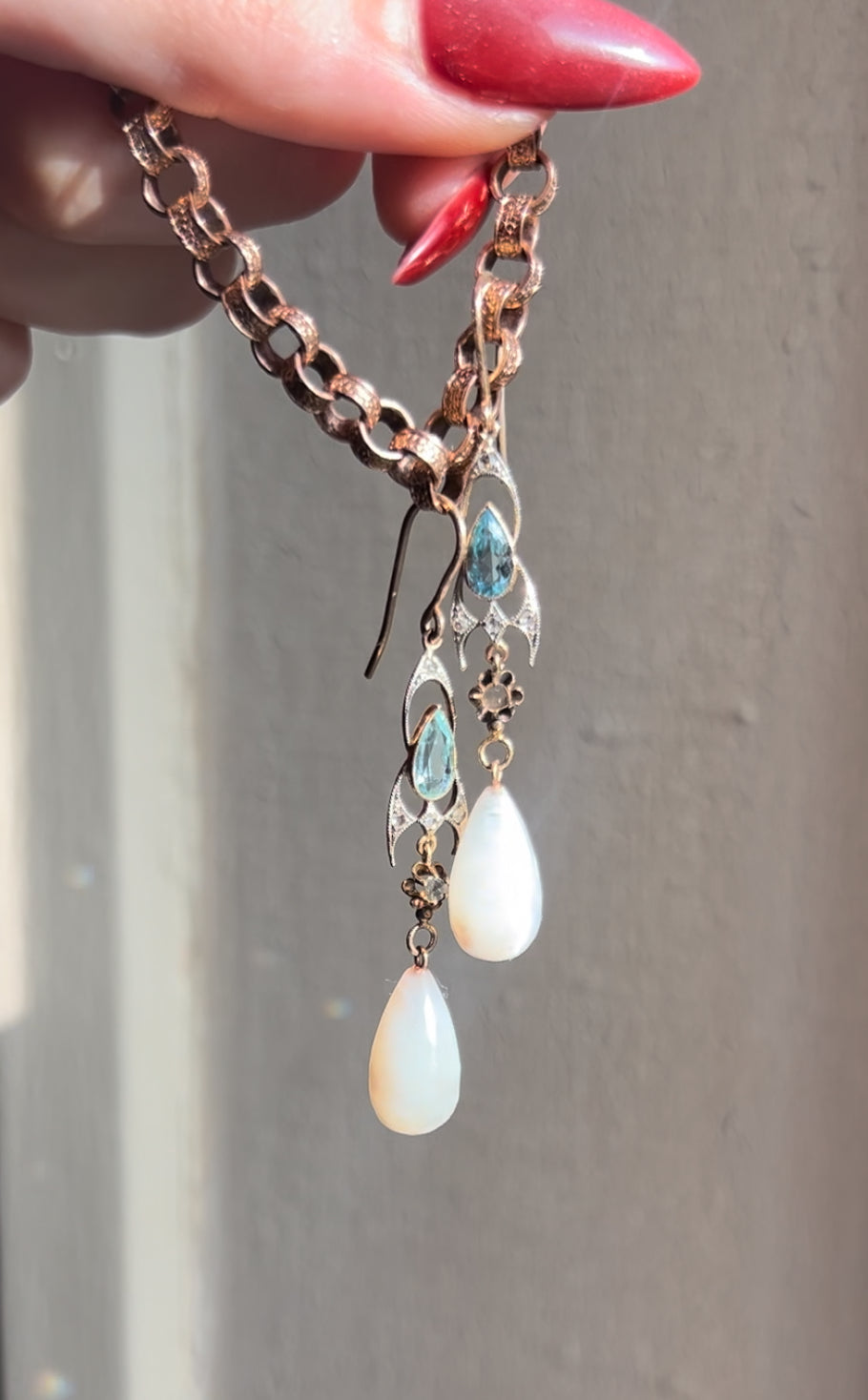Exceptional Aquamarine Art Deco Earrings