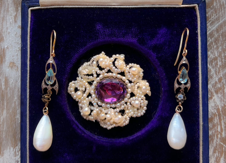 Exceptional Aquamarine Art Deco Earrings