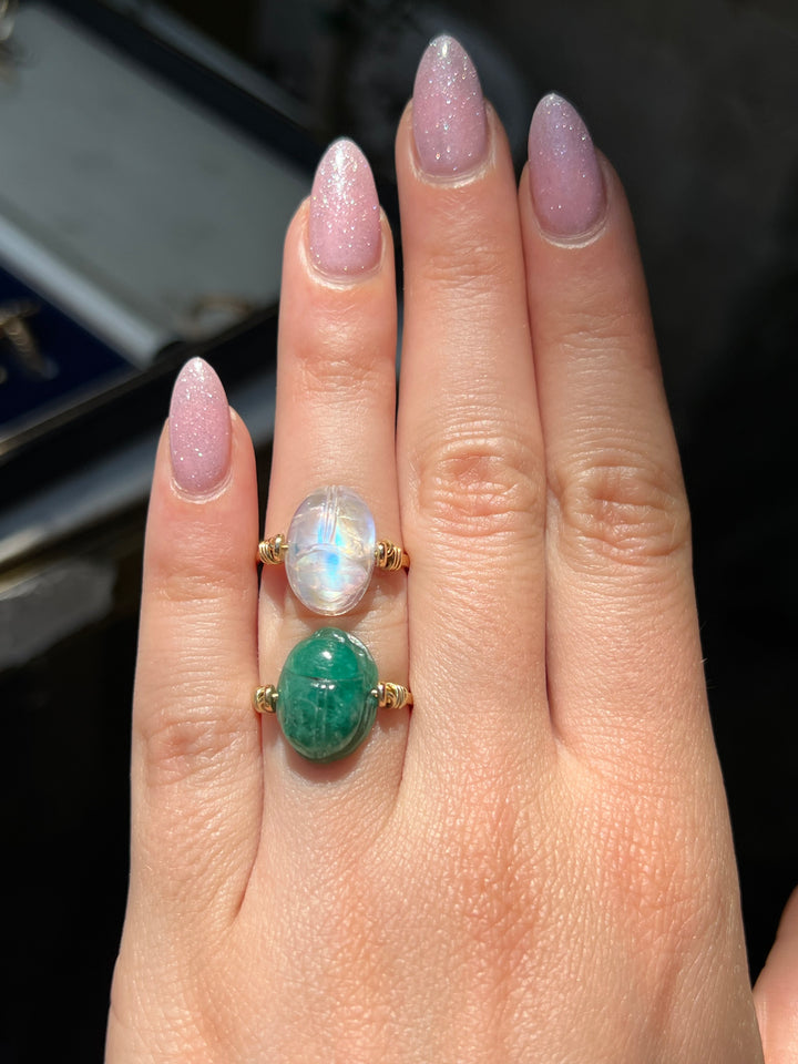 Curio Original Gem Scarab Specimen Rings in 18ct