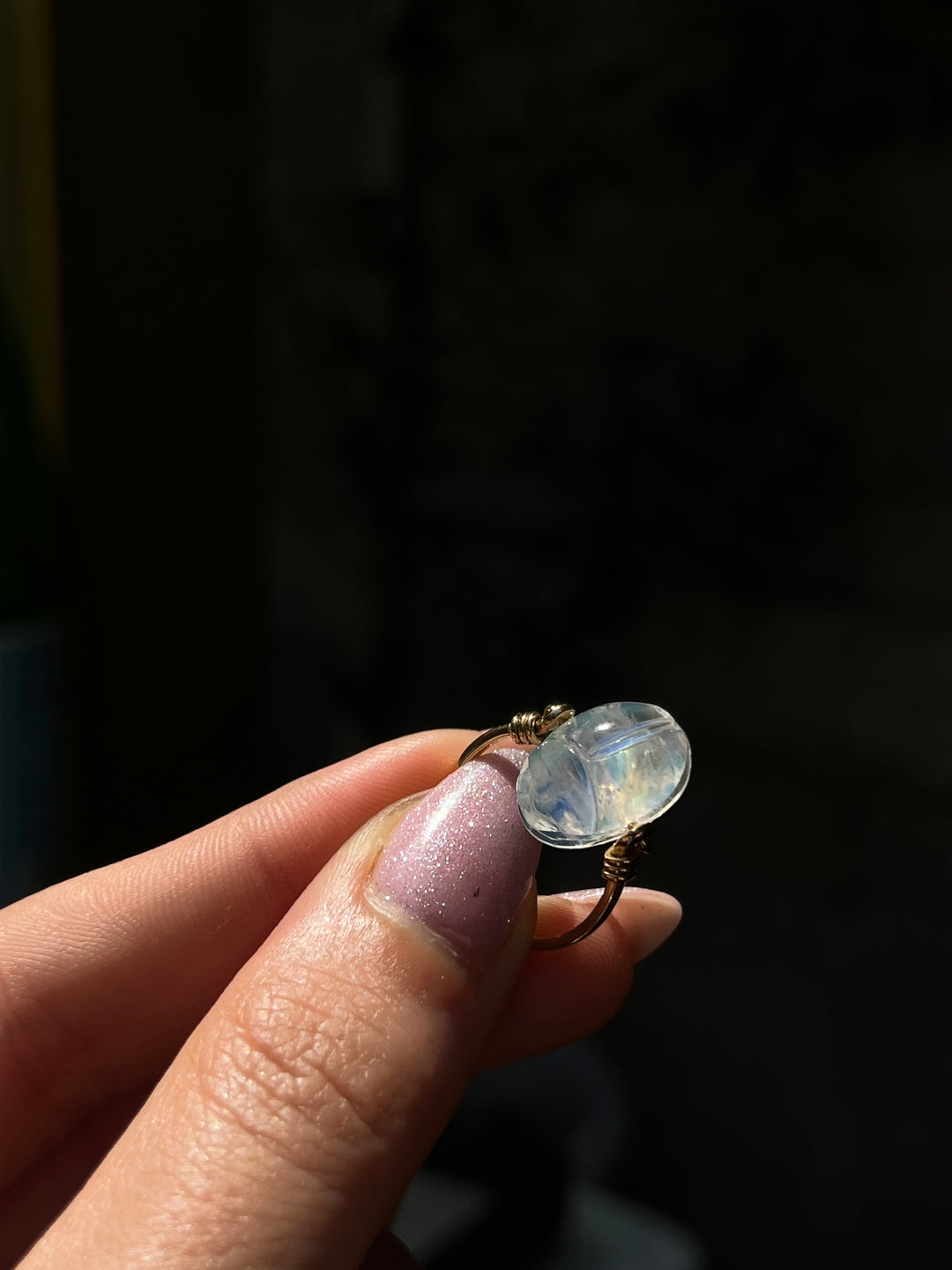 Curio Original Gem Scarab Specimen Rings in 18ct