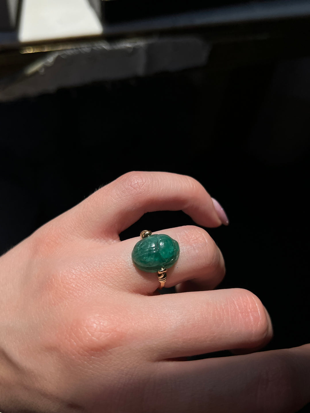 Curio Original Gem Scarab Specimen Rings in 18ct