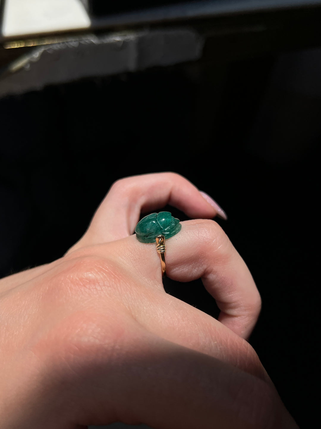 Curio Original Gem Scarab Specimen Rings in 18ct