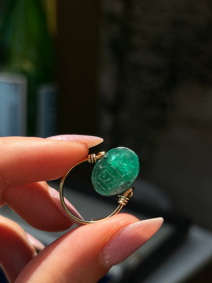 Curio Original Gem Scarab Specimen Rings in 18ct